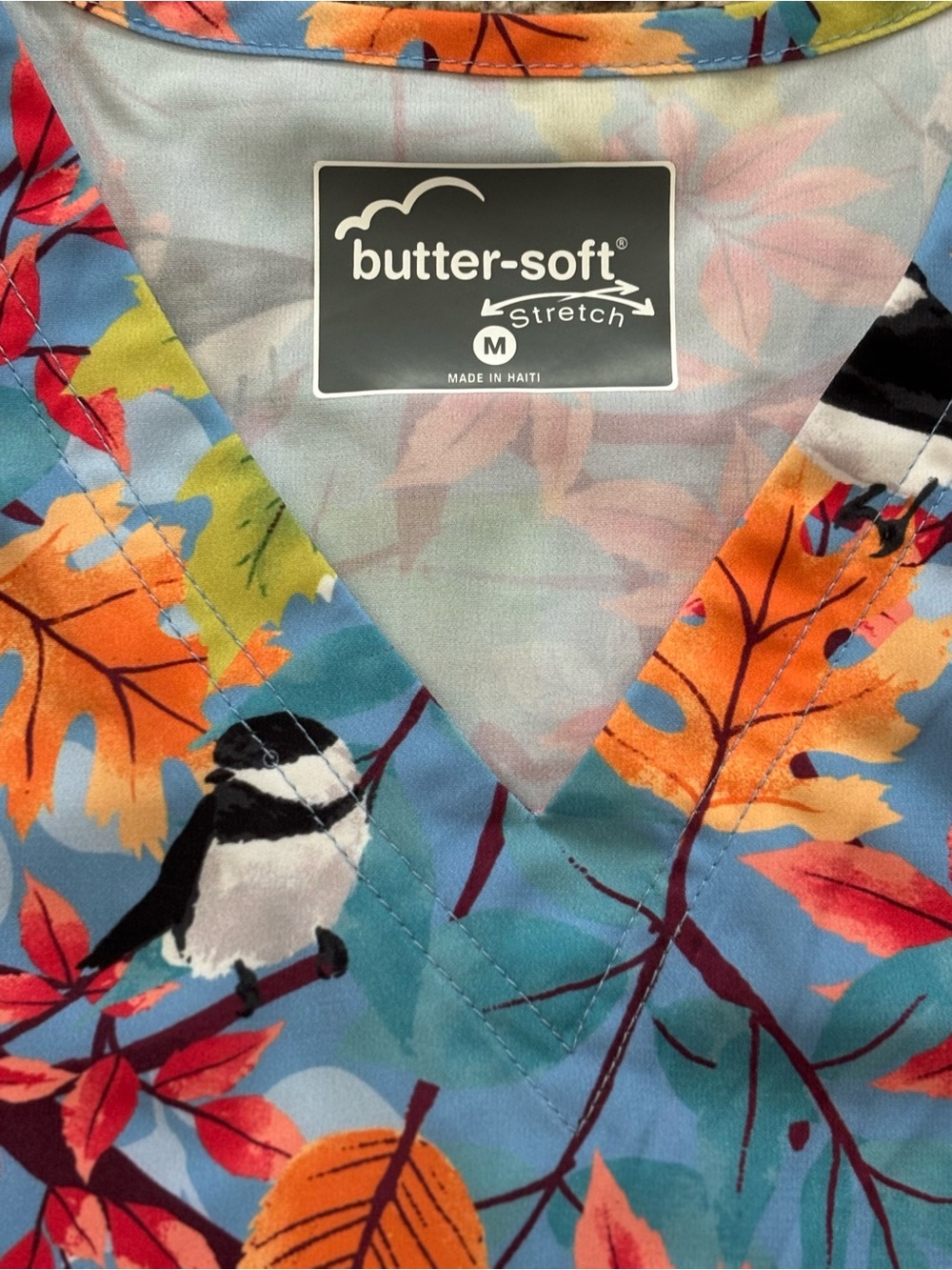 Butter-Soft Stretch Fall Printed Scrub Top- Set Of Three Tops - Picture 13 of 16